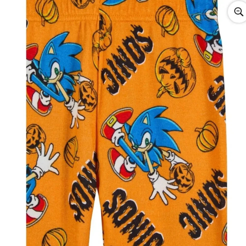 Sonic the Hedgehog Boys Halloween Snug Fit Long Sleeve Top Pajama Set Size 4 NEW